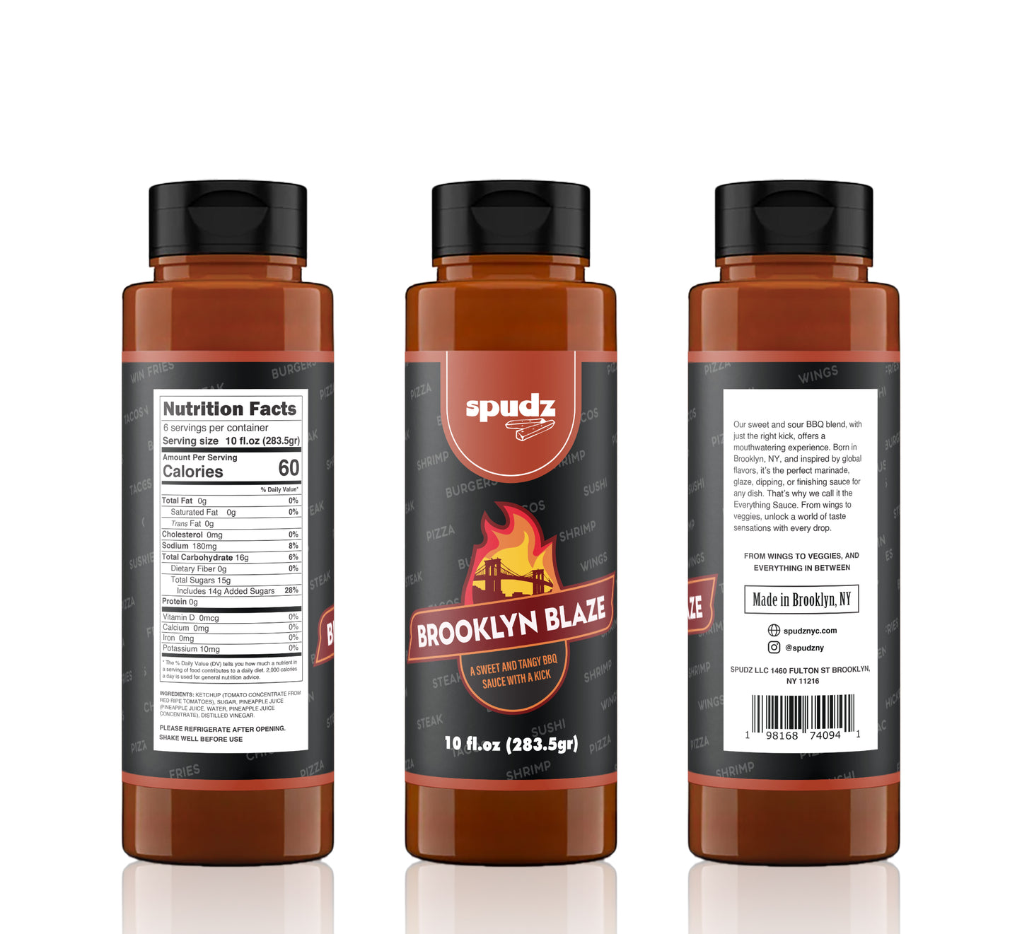 Brooklyn Blaze Sauce 10 oz Squeeze Bottle